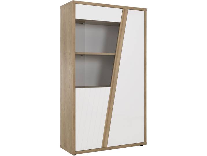 Highboard GAMI EPURA , weiß (eiche nachbildung, weiß), B:109cm H:191cm T:45cm, Holzwerkstoff, Sideboards, Highboard, Highboard 2 Türen