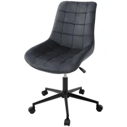 ML-Design Bürostuhl auf Rollen Grau mit Samtbezug und Metallgestell
