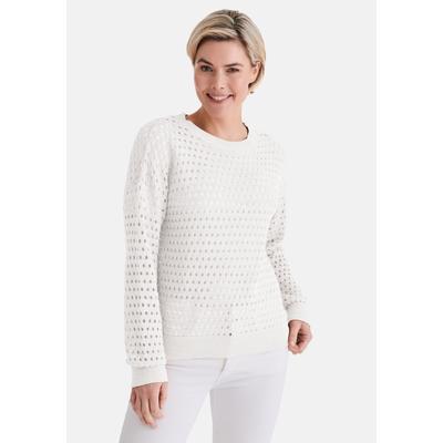 Strickpullover STOOKER WOMEN "LULU Knitted Shirt Strickpullover", Damen, Gr. 44/46, weiß, Strick, 50% Polyacryl, 50% Baumwolle, regular fit, Rundhals, Pullover Strickpullover, Strick-Pullover Rundhals für Damen