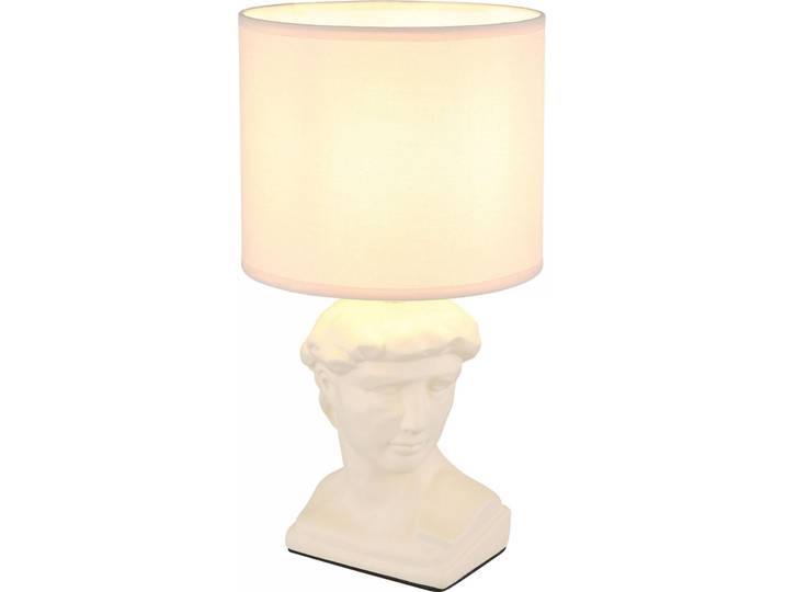 Lampe de table\, statue\, crème\, textile\, H 33 cm