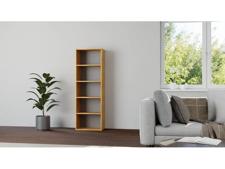 Schmales Bücherregal aus Kernbuche Kernbuche Natur geölt