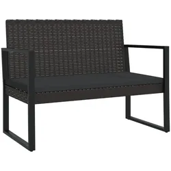 Helloshop26 - Gartenbank Terrassenmöbel Outdoor schwarz 106 cm Polyrattan 02_0011636