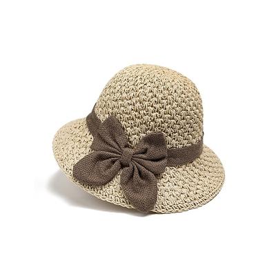 Boho-Strohhut für Damen mit Schleife – in verschiedenen Farben erhältlich, faltbar für einfachen Transport, perfekt für Freizeit und Strandurlaub