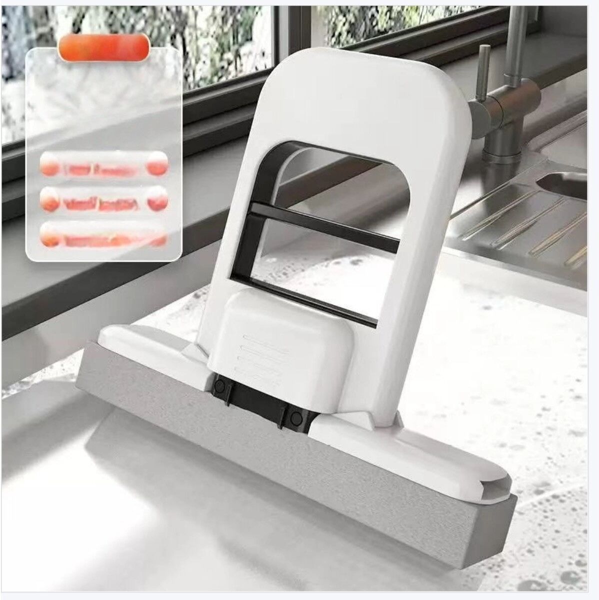 INF Mini balai éponge absorbant - balai de table portable à main avec éponge intégrée, absorption rapide, sans lavage à la