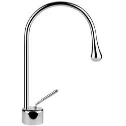 Gessi Goccia Waschtisch-Einhebelmischer mit Auslauf Radius 90 mm, ohne Ablaufgarnitur, Ausladung 174 mm, Auslauf um 360 schwenkbar, 33601279, Farbe: Weiß CN