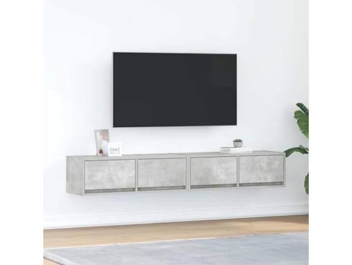 HEFZGDB TV-Schränke 2 STK. Betongrau 80x31x25,5 cm Holzwerkstoff Wandboard Sideboard Stauraum Lösung für Wohnraum Ordnung
