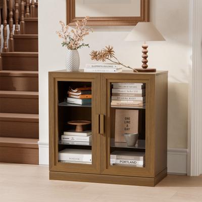 Dovelina "31""H Classic Storage Cabinet with Adjustable Shelves with Glass Door"