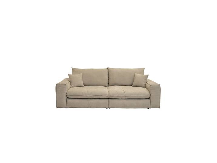 Milino Bigsofa, Greige, Kunststoff, 3-Sitzer, Füllung: Polyetherschaumkern, 255x76x117 cm, Rücken echt, Wohnzimmer, Sofas & Couches, Sofas, Bigsofas