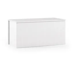 Dmora Koffer Miltonia, Geräumige Mehrzweck - Aufbewahrungsbox, Moderne Brust, 100% Made in Italy, 90x45h45 cm, Weiß