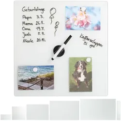 Relaxdays Glas-Magnetboard Weiß Weiß