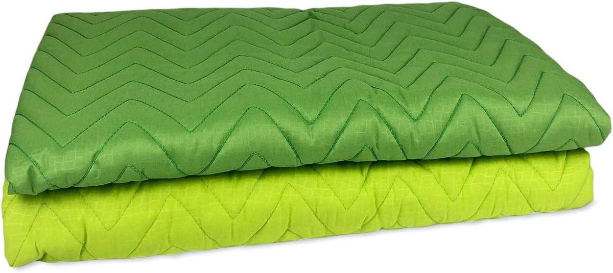 Groene gewatteerde sprei met dubbelzijdig design voor volwassenen
