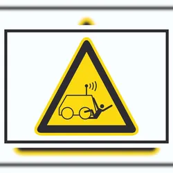 HB-Druck Warnung vor Überrollen durch ferngesteuerte Maschine Symbol A6 (105x148mm) Schild