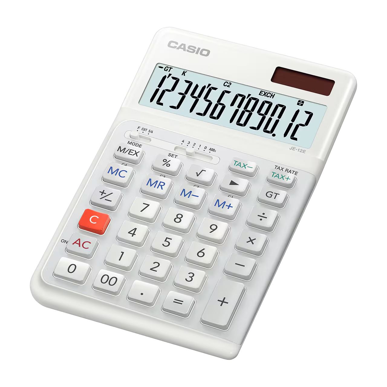 CASIO JE-12E-WE Tischrechner weiß