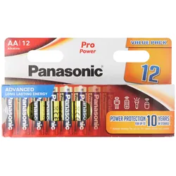 12 Sparpack Panasonic Pro Power AA Mignon Batterien, ideal für Geräte mit mittlerem und hohem Energiebedarf