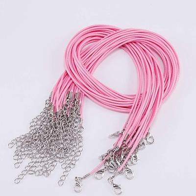 10-teiliges Halsketten-Set zum Selbermachen – Wachsfaden-Schmuck, schwarzes Lederseil Anhänger - perfektes Accessoire für jedes Outfit