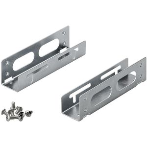 Goobay Festplatten-Einbaurahmen 93034, silber, für 1x 3,5 Zoll auf 5,25 Zoll