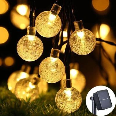 Uplift Essentials Solar Crystal Globe LED String Lights warm 100led 12m