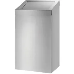 Dutch Bins Abfallbehälter Basic Bin Edelstahl 50 Liter mit grauem Druckventildeckel, mit Innenring