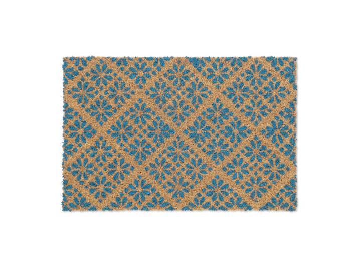 Fussmatte floralen Design Blau-Hellbraun