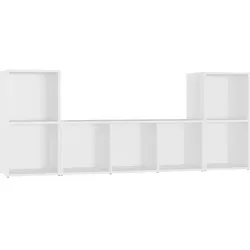 vidaXL 3-tlg. TV-Schrank-Set Weiß Holzwerkstoff