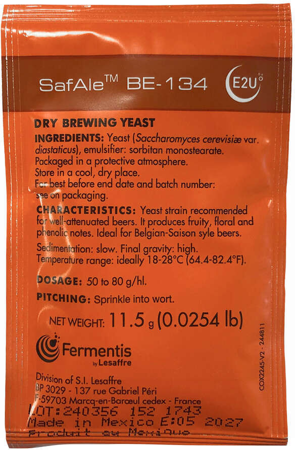 Levure sèche Fermentis Safale BE-134 (11,5 g)