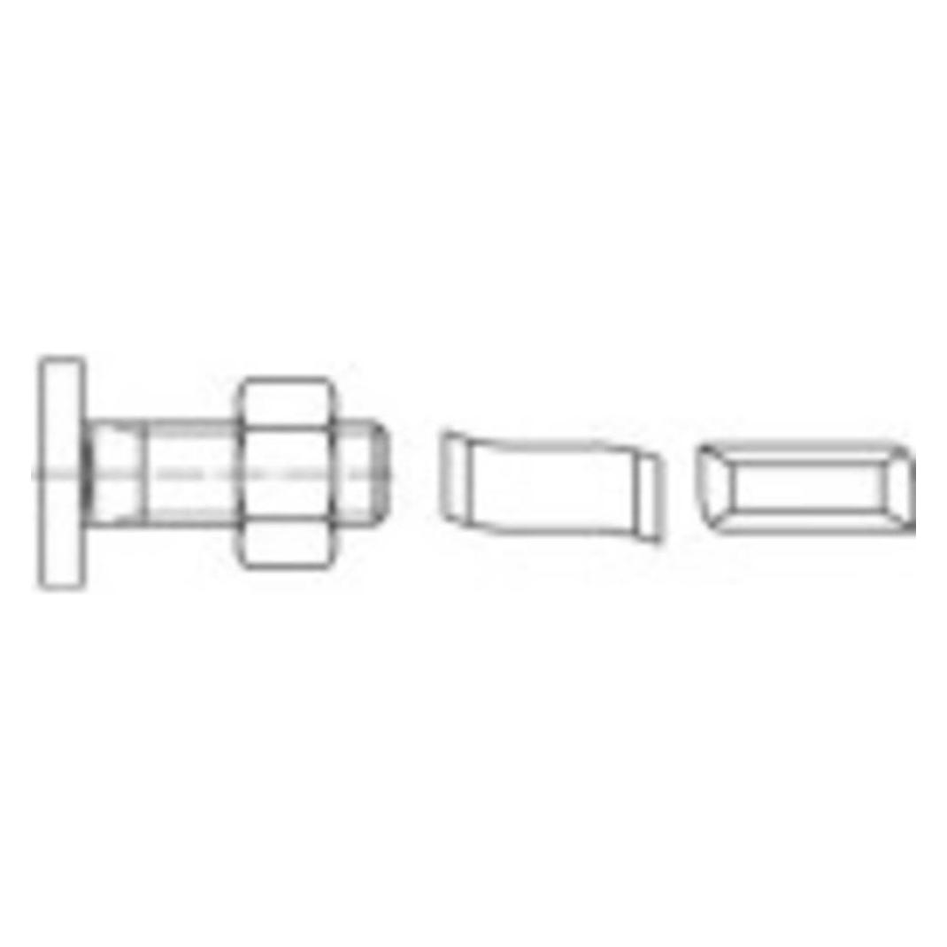 Conrad Components Hammerkopfschrauben M10 80 mm 88928 Edel (25 Schrauben pro Stück) (1070206)