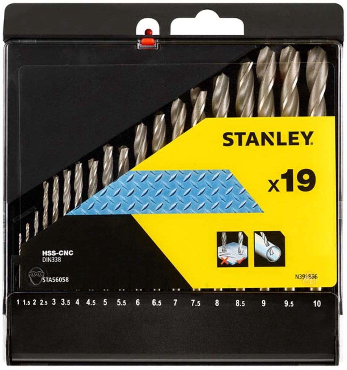 Stanley 19-delige metaalborenset STA56058-QZ met HSS-CNC para metaal
