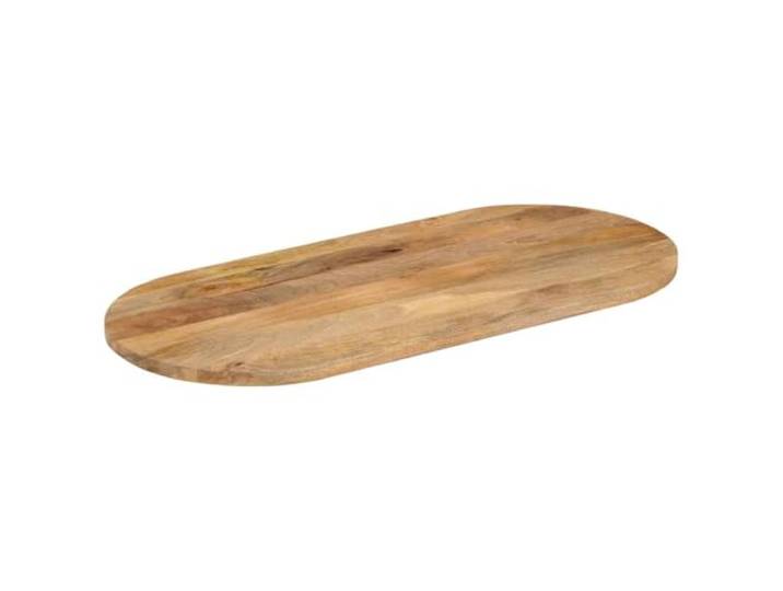 Tischplatte Oval aus Massivholz Mango 100x50x3,8 cm ne Holzmaserung, universeller Sockel, pflegeleicht, rustikaler Stil