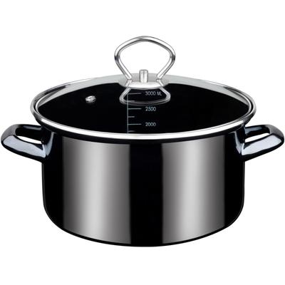 Bratentopf GSW "Profi-Black-Star", schwarz, H:10,5cm Ø:20cm, Töpfe, Bratentopf, Induktion