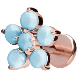 Titan Labret mit Innengewinde BLUME + SYNTHETISCHE TÜRKISE
