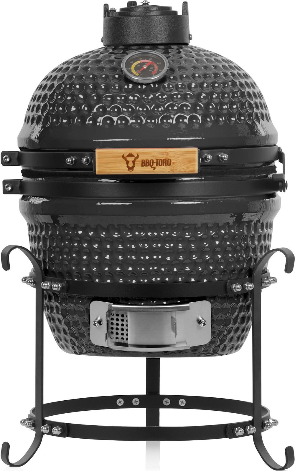 BBQ-Toro Kamado houtskoolgrill HAIIRO grijs met grillrooster en thermometer, diameter: 32 cm