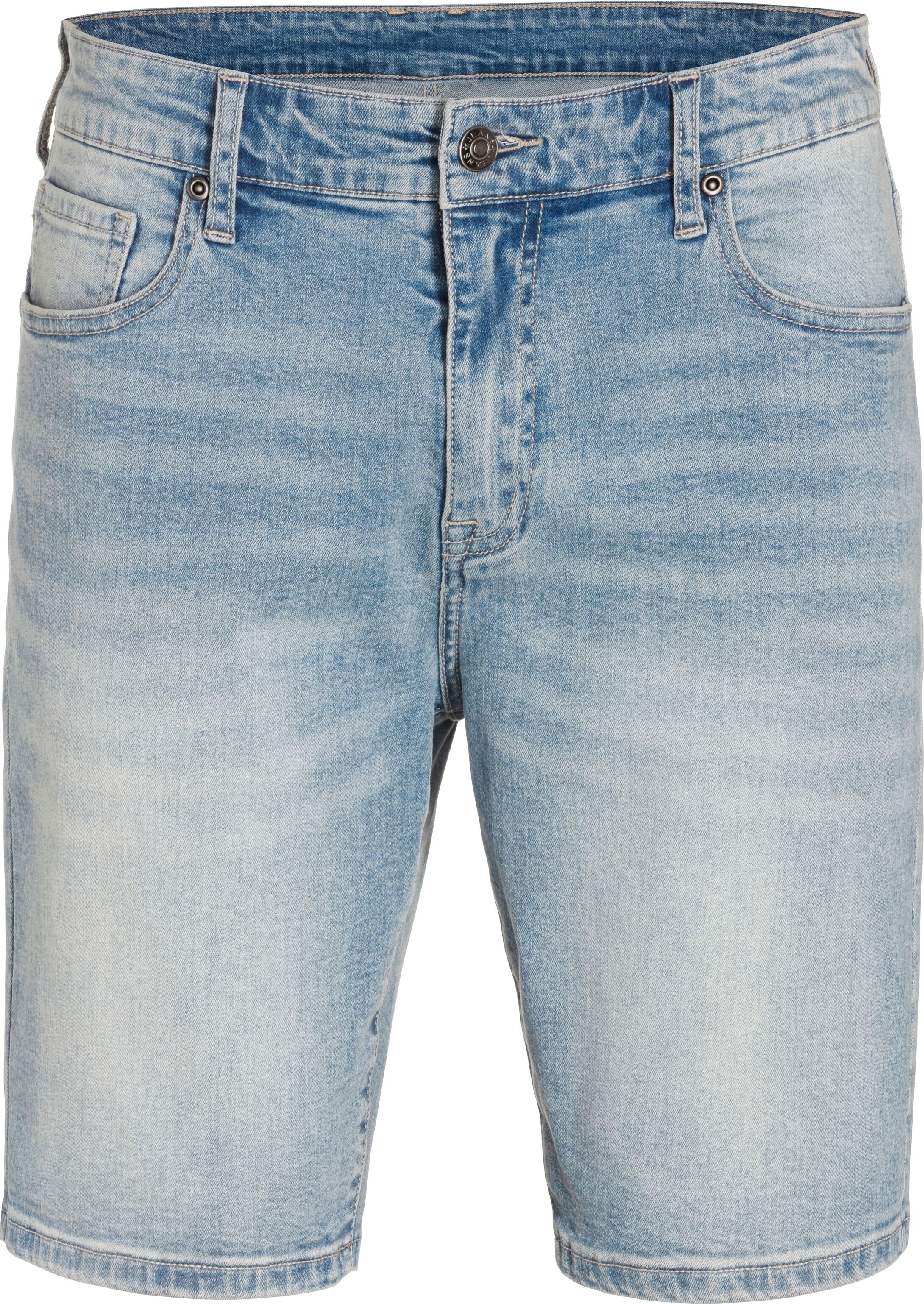 Jeansshorts BUFFALO "5-Pocket Shorts", Herren, Gr. 33, N-Gr, blau (light blau), Jeans, Obermaterial: 98% Baumwolle, 2% Elasthan, regular fit kurz, Jeans Jeansshorts, mit normaler Bundhöhe, kurze Hose aus elastischer Denim-Qualität light blau 33, N-Gr
