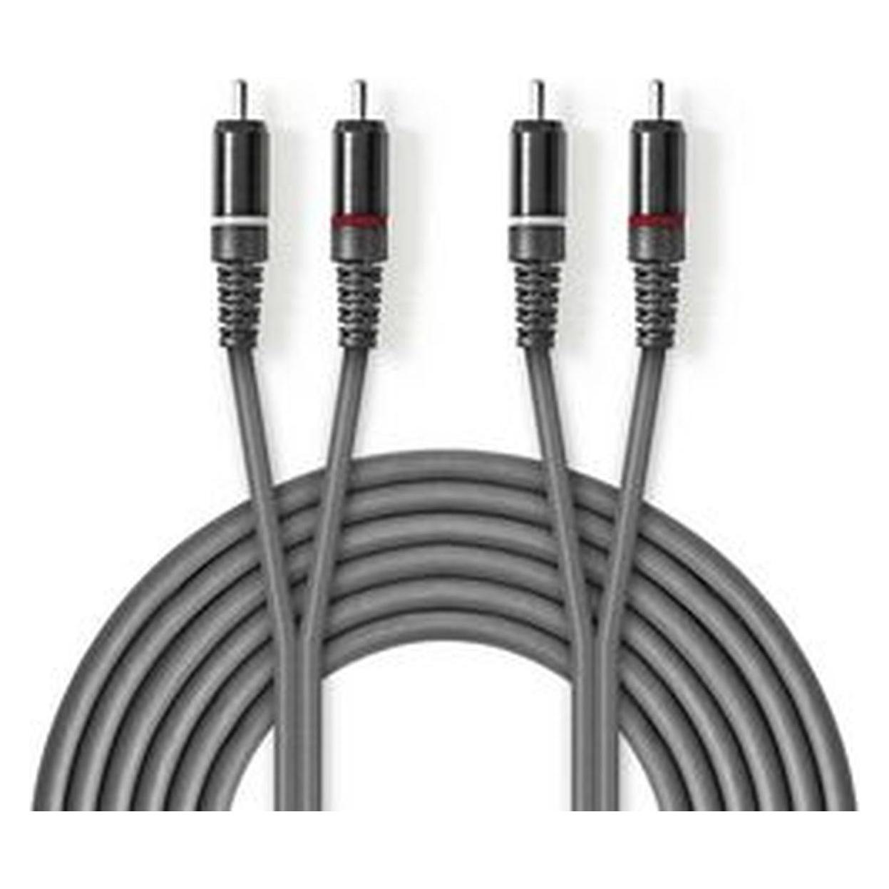 Nedis Stereo-Audiokabel 2 x R AC männlich 2 x RCA männlich (5 m, Cinch Kabel) (COTH24200GY50)