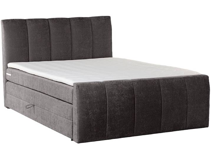 Boxspringbett CAPRI schwarz 140x200cm halbfest