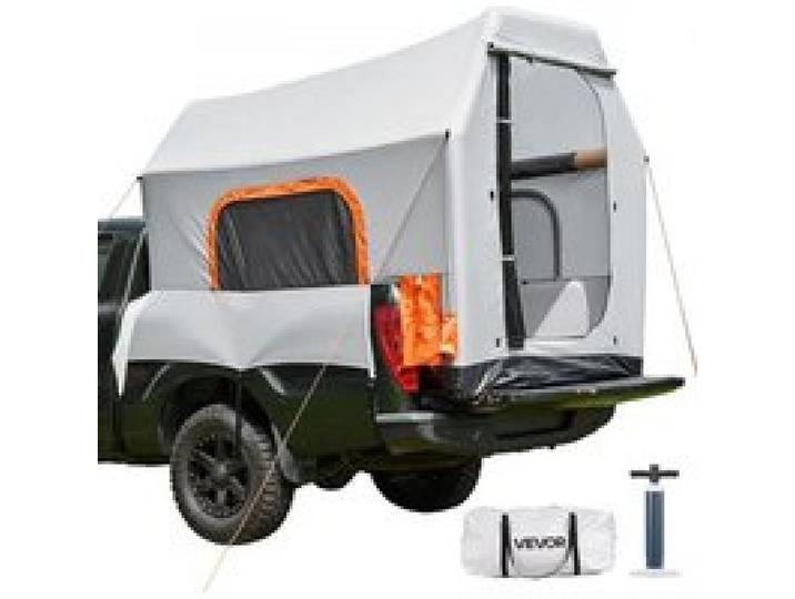 VEVOR Aufblasbares Campingzelt für Ladefläche 219 x 165 x 183 cm, Pickup Zelt Wasserdicht (PU2000 mm) mit Belüfteten Netzfenstern, ideal für Camping Wandern Outdoor-Aktivitäten inklusive Luftpumpe