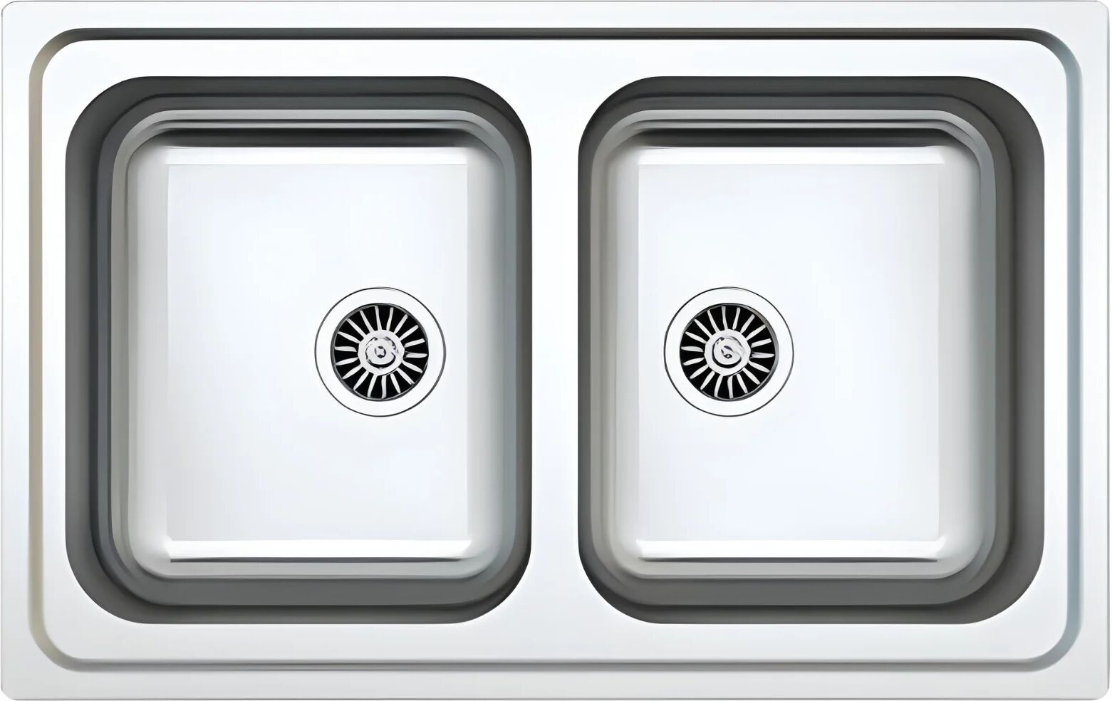 garneroarredamenti Lavello da incasso 79x50cm 2 vasche acciaio inox Tearcrom