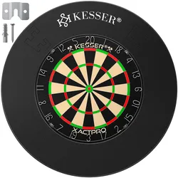 KESSER® Dartscheibe Sisal Professional Dartboard + Zubehör Steeldart Offizielles Dartscheibe Profi Steeldartscheibe - Dartboard inkl. Montageset
