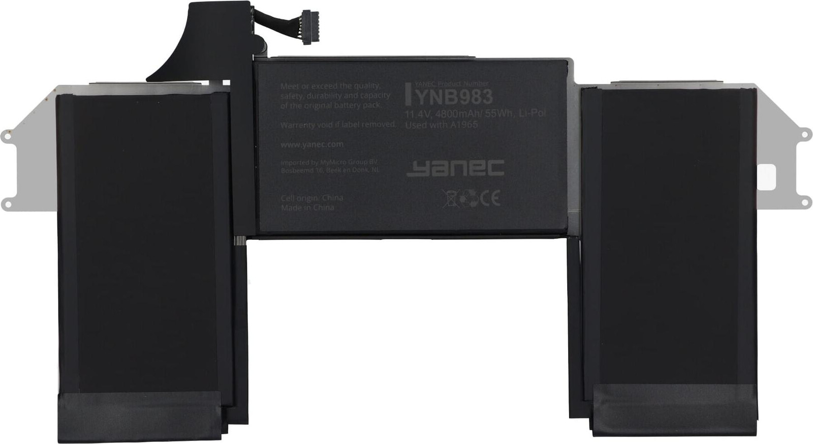 Yanec MacBook-batterij, 4800 mAh