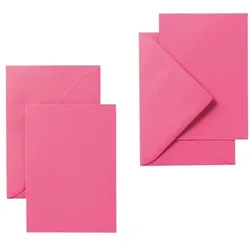 folia Individualisierbare Grußkarte »Rechteckig« A6 5 Stück rosa