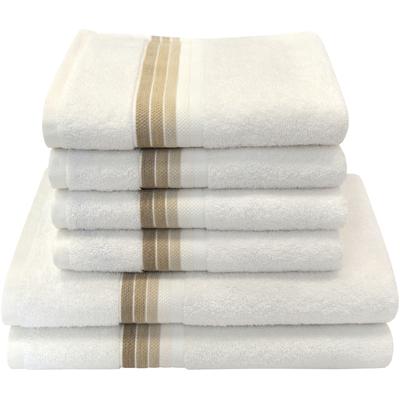 Handtuch Set DYCKHOFF "Chenille", weiß (sanftes weiß), 6 Stk., Frottier, Frottier, Obermaterial: 90% Baumwolle, 10% Viskose, Handtuch-Sets, Set beinhaltet: 4x Handtuch (50x100cm) und 2x Duschtuch (70x140cm)