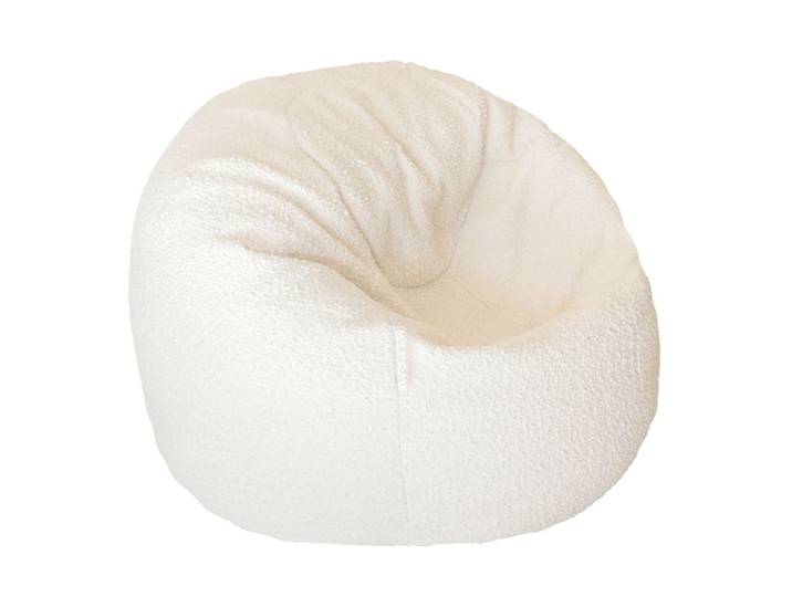 Pouf en bouclette blanc crème