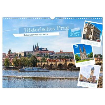 Historisches Prag (Wandkalender 2027 DIN A3 quer), CALVENDO Monatskalender