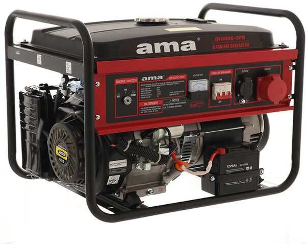 AMA QF6000 3PH - Groupe électrogène 6.5 kW triphasé à essence - Générateur de courant
