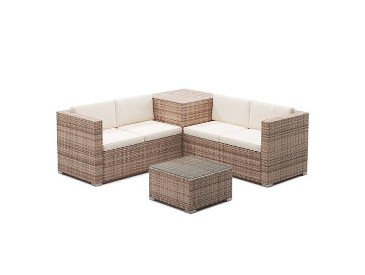 Rattanlounge SAN MARINO braun/beige