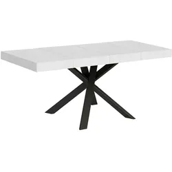 Itamoby -  Ausziehbarer Tisch 90x90/194 cm Clerk Premium weiße Eschenplatte - anthrazitfarbene Beine