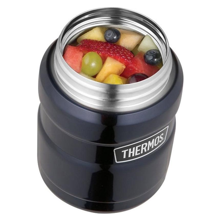 Thermos Style for food with folding spoon and cup - dark blue 470 ml (0.47 l) (34768166)