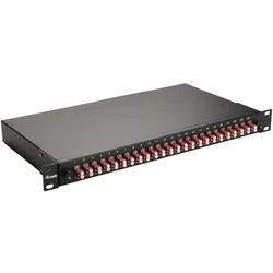 Equip 24-Port Glasfaser-Spleißbox, LC-Duplex, OM4, 1 HE, ausgestattet, Schwarz