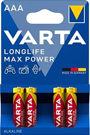 VARTA Alkaline-Batterien Longlife Max Power AAA 4 Stück, 4 Stk