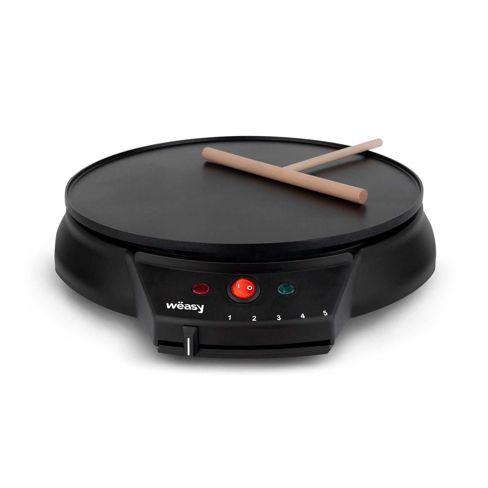 Wëasy GOO30 Crepes-Maker / 30cm Durchmesser / 5 Wärmestufen / inklusive Teigverteiler / 1000 W / schwarz