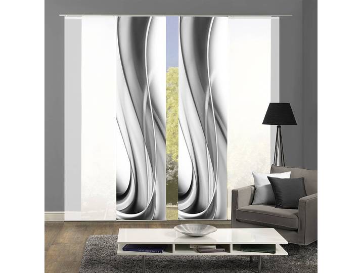 Panneau japonais Onda 60 x 245 x 1cm Gris/Gris Lot de